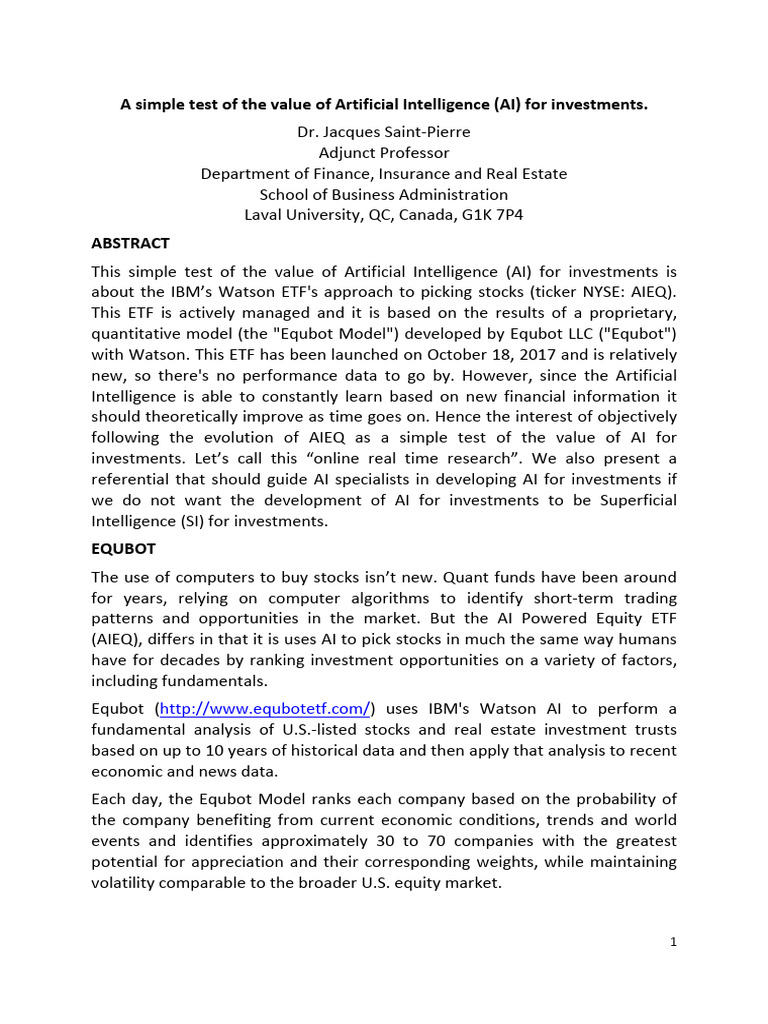 AI's Impact on Investment Strategies | PDF | Artificial Intelligence ...