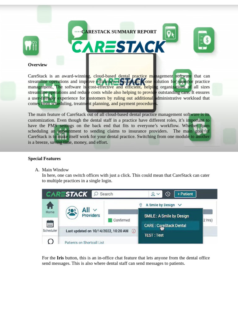 CareStack Dental Management Overview | PDF | Medicine | Health Care