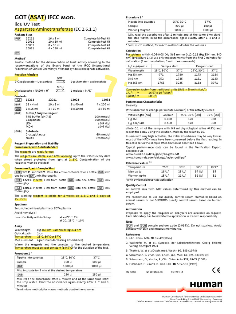Bufmix GOT Test Kit Overview | PDF | Blood Plasma | Nicotinamide ...
