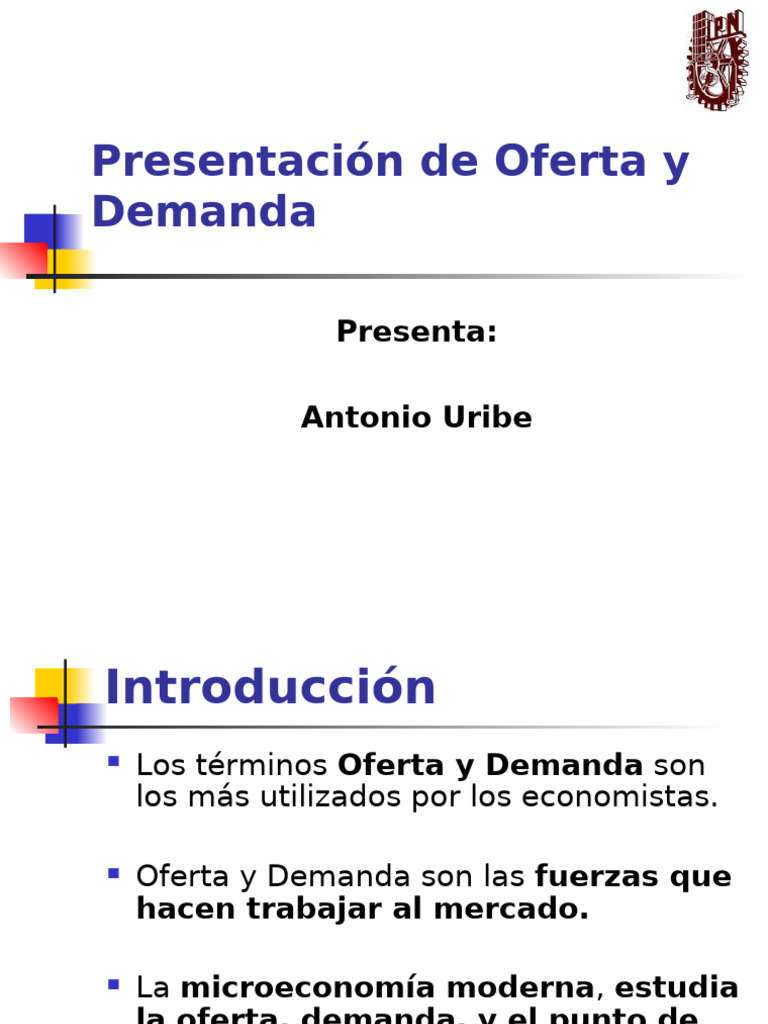 Oferta y Demanda en Microeconomía | PDF | Oferta y demanda | Oferta ...
