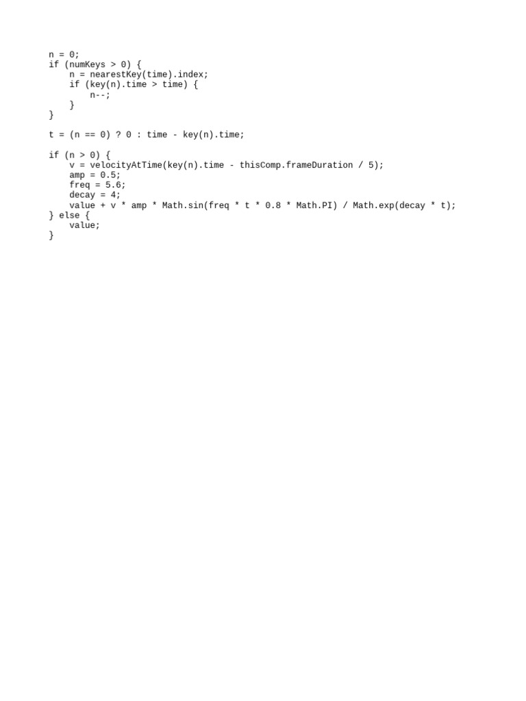 Keyframe Velocity Animation Script | PDF