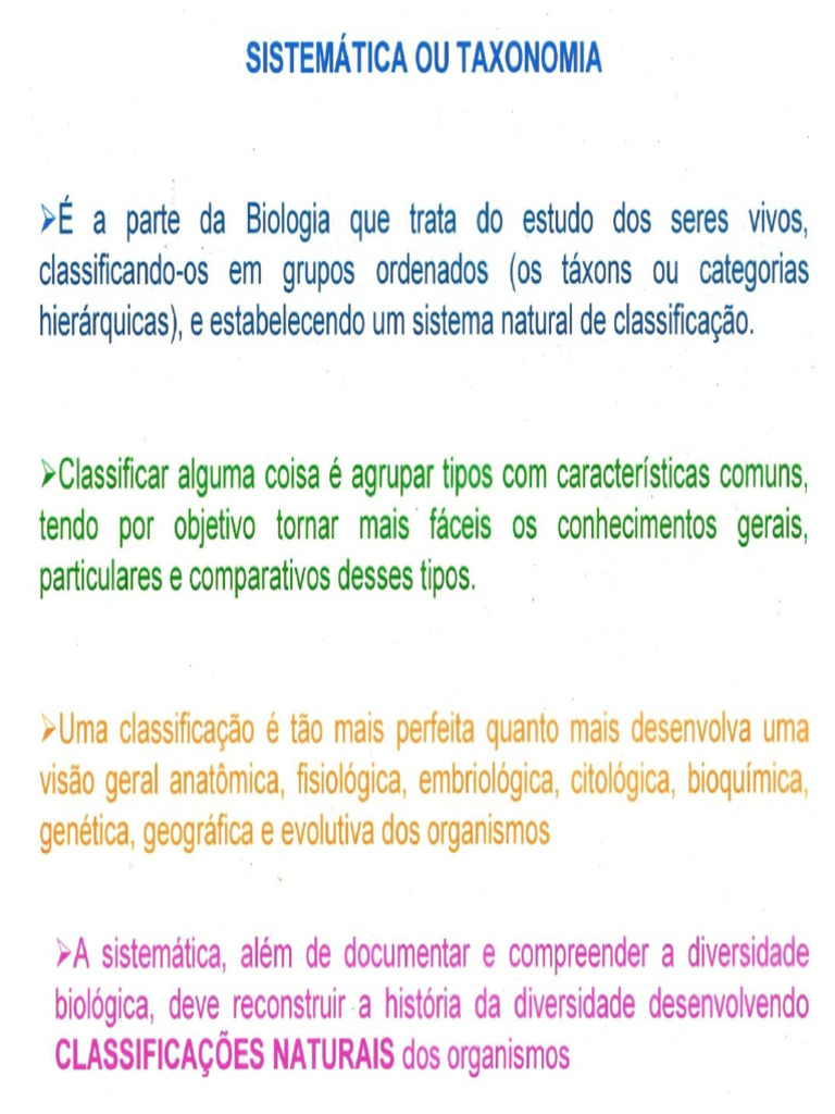 Aula 2 - Categorias Taxonômicas e Conceitos de Espécie | PDF