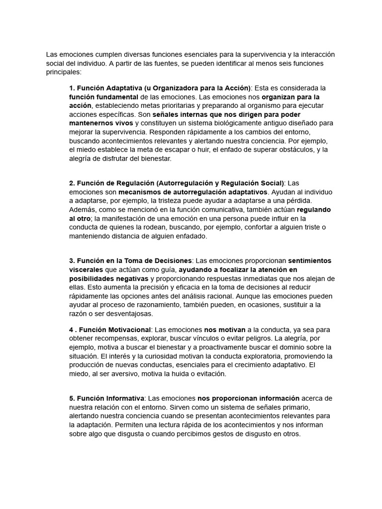Funciones y Teorias de Las Emociones -1 | PDF | Las emociones ...
