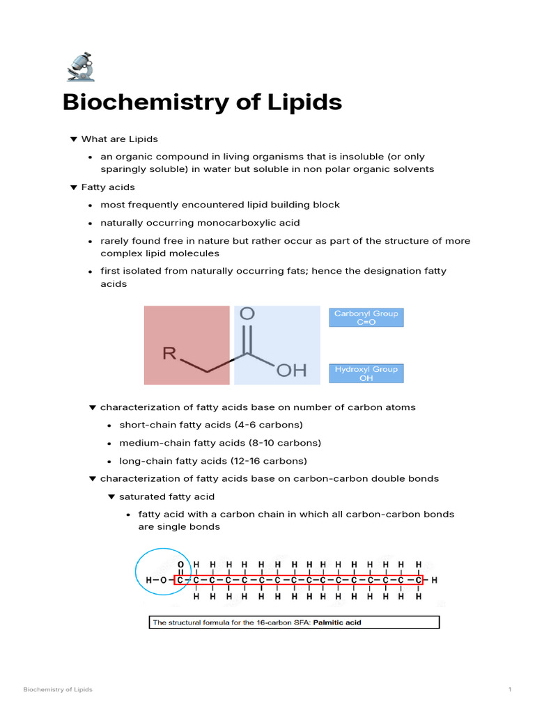 Biochemistry of Lipids | PDF | Fatty Acid | Cholesterol