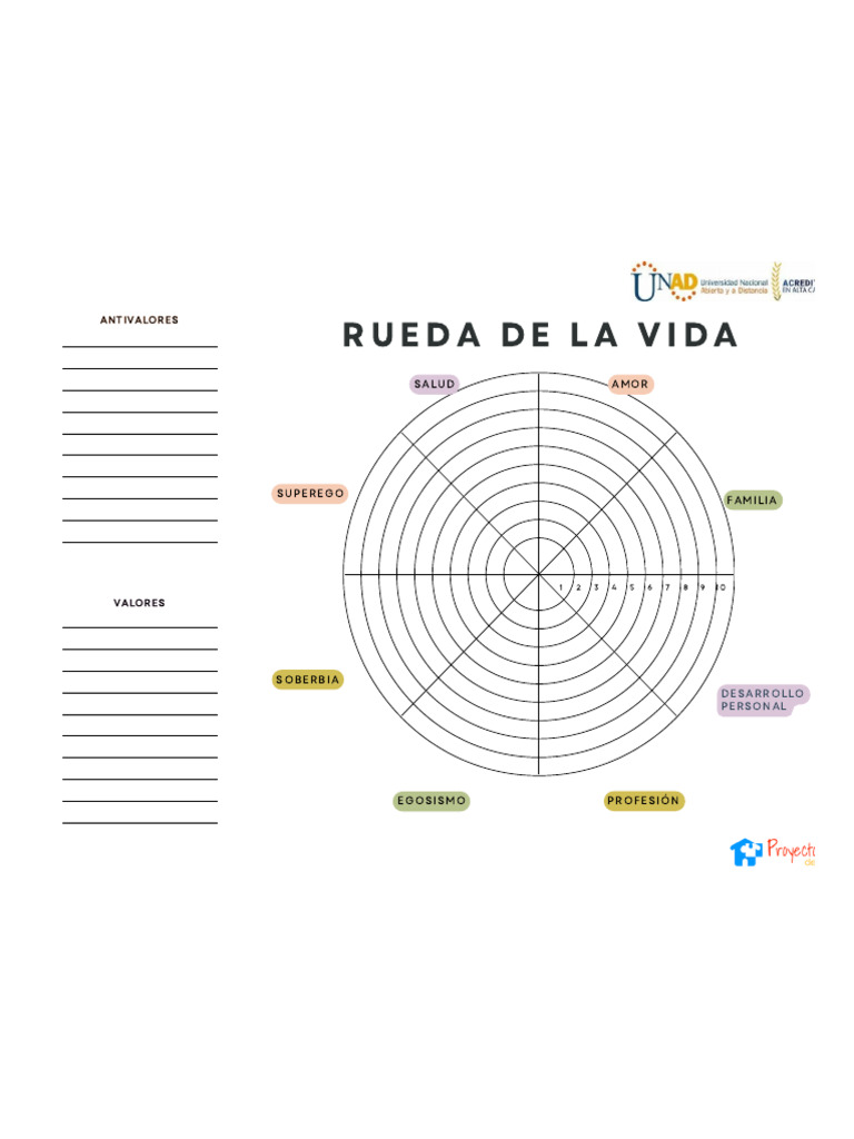 Rueda de la Vida: Valores y Antivalores | PDF