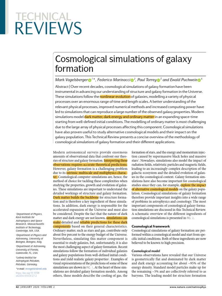 Cosmological Galaxy Formation Simulations | PDF | Physical Cosmology ...