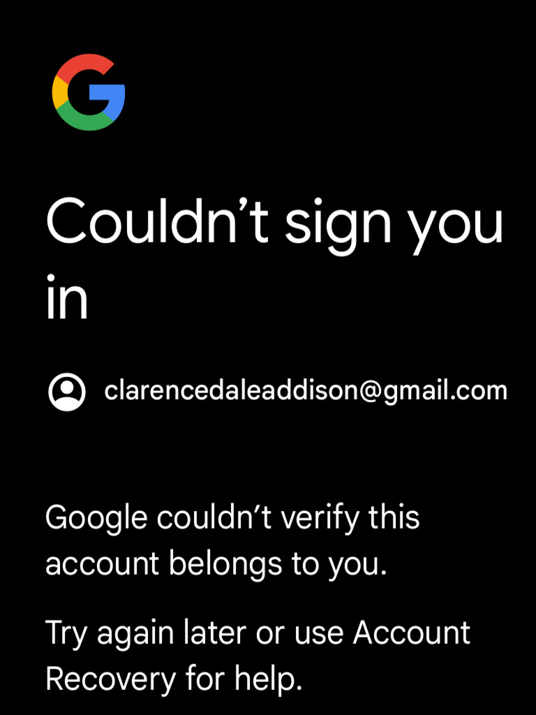Google Account Sign-In Error Guide | PDF
