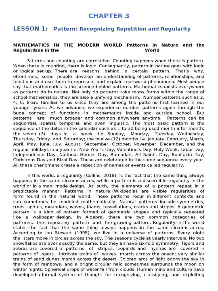 Understanding Patterns in Mathematics | PDF | Pattern