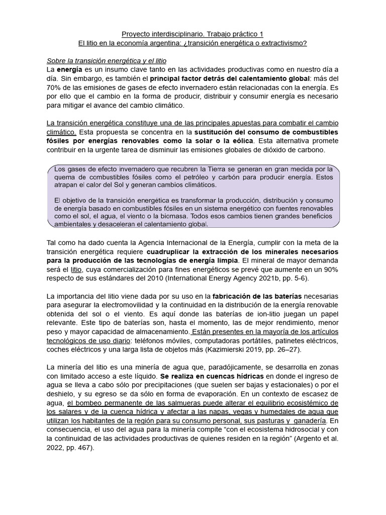Litio en Argentina: ¿Energía o Extractivismo? | PDF | Energía renovable ...