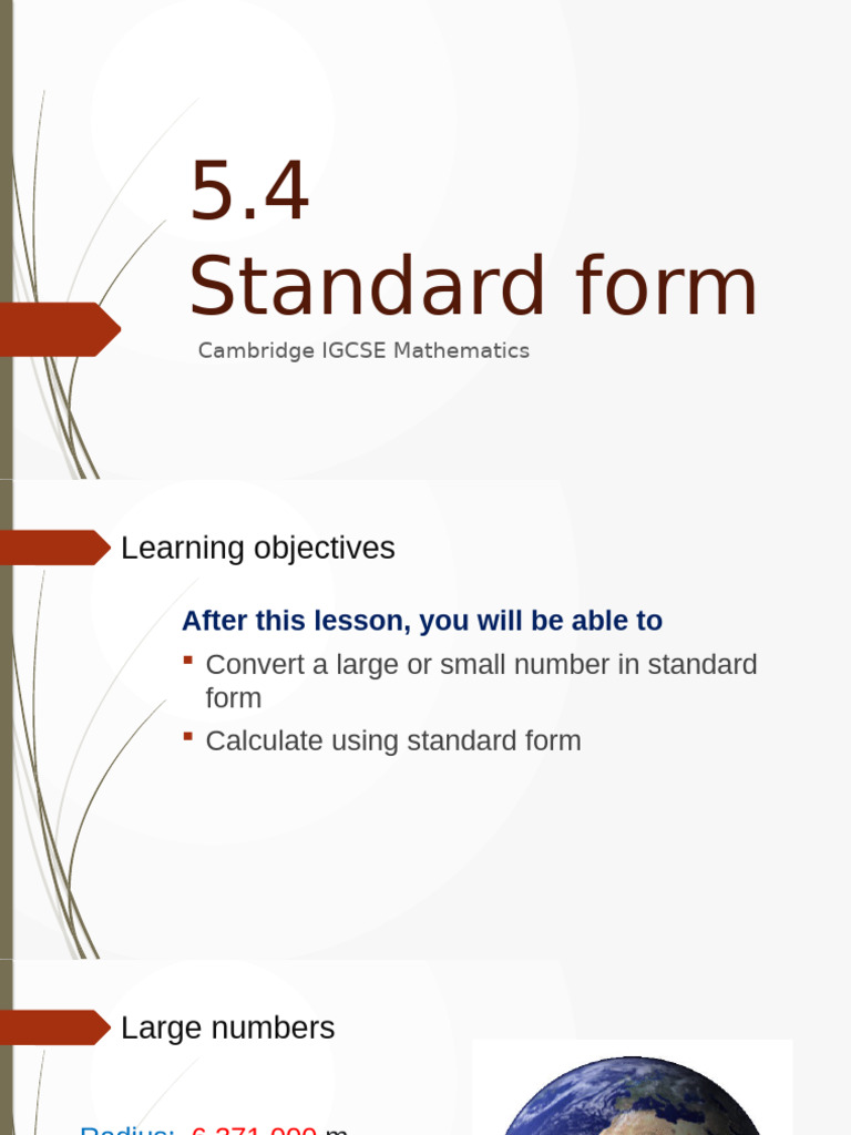 5.4 Standard Form | PDF