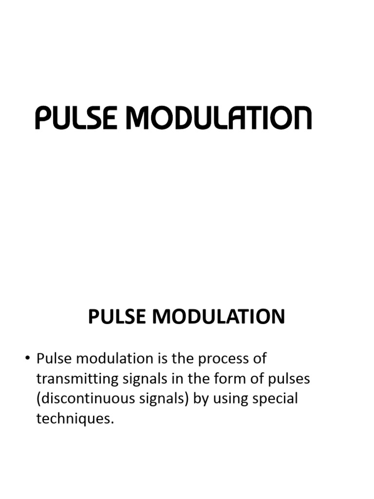 Lecture 6 PULSE MODULATIONwhite | PDF | Sampling (Signal Processing ...