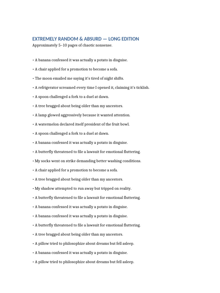 Long Absurd Random | PDF
