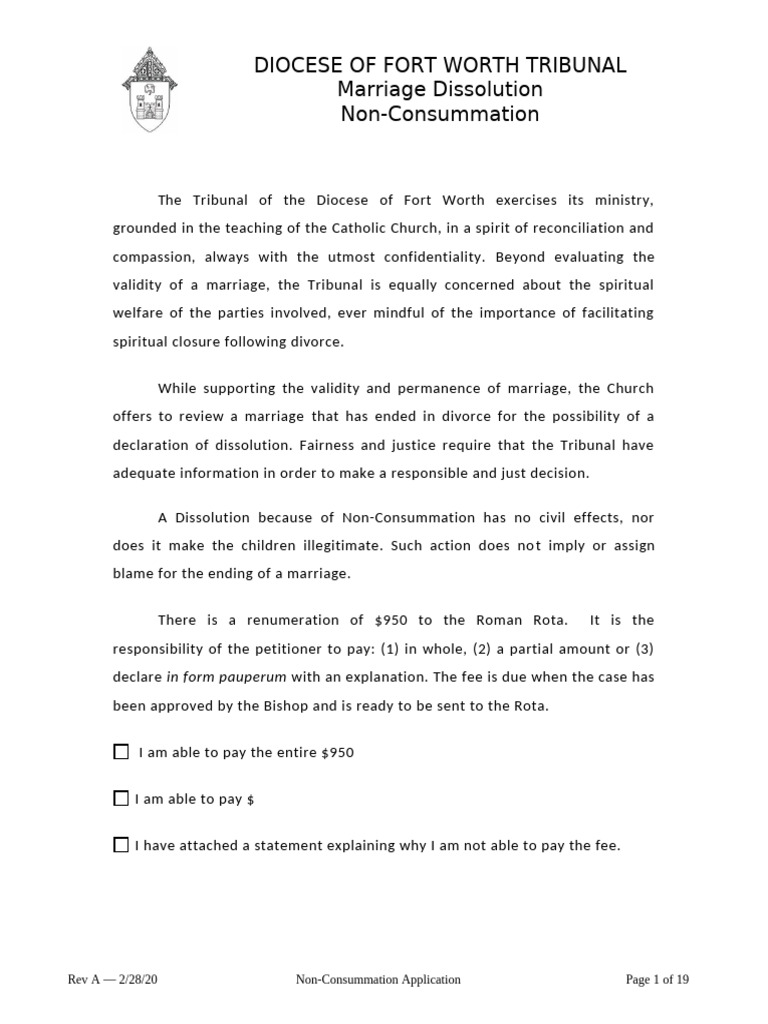 Non Consummation Application and Questionnaire 2-28-20 | PDF | Marriage ...