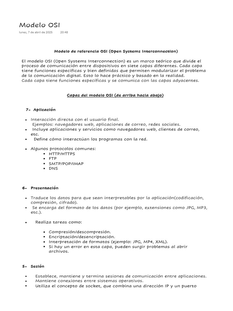 Guía del Modelo OSI y TCP/IP | PDF | Protocolos de internet | Protocolo ...
