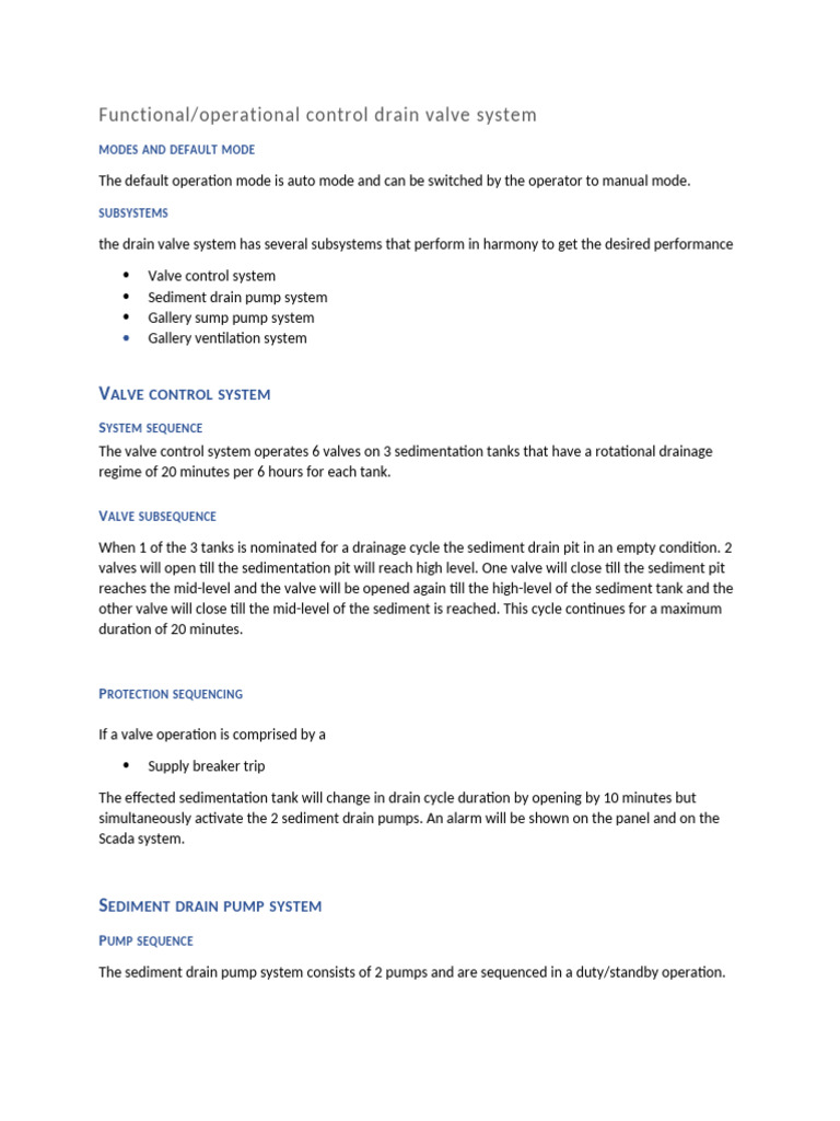 Drain Valve System Control Overview | PDF | Pump | Valve
