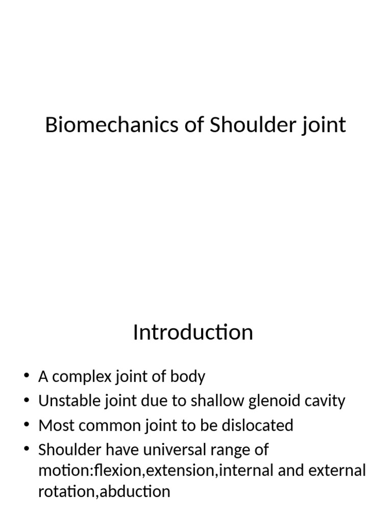 Biomechanics of Shoulder | PDF | Shoulder | Anatomical Terms Of Motion