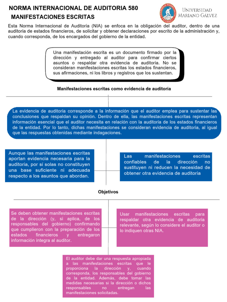 Esquema Nia 580 | PDF | Auditoría | Contralor