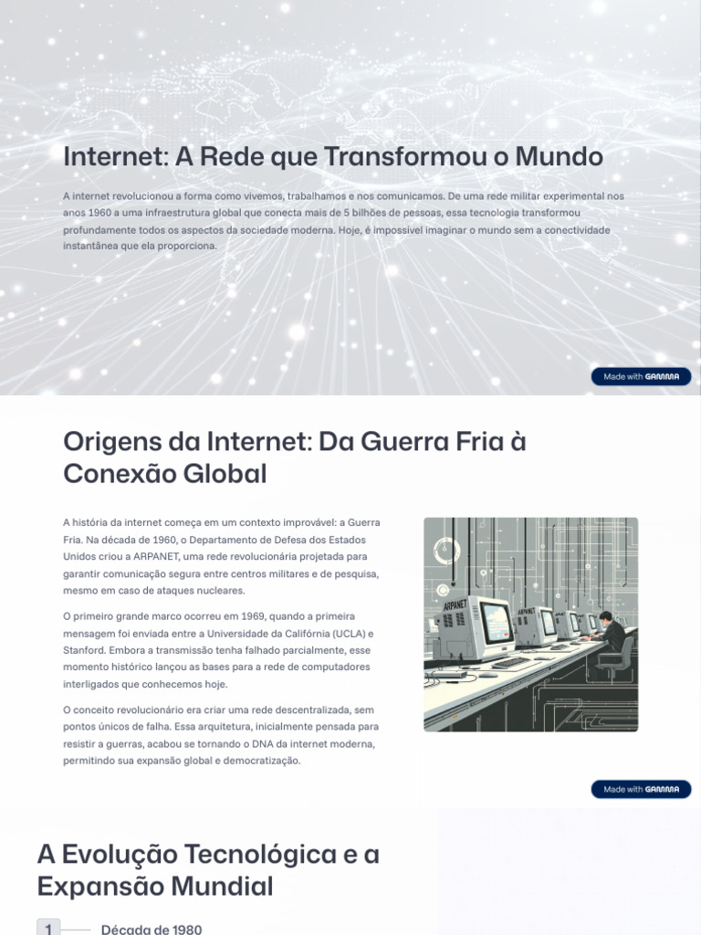 A Revolução da Internet: História e Impactos | PDF | Internet | Rede de ...