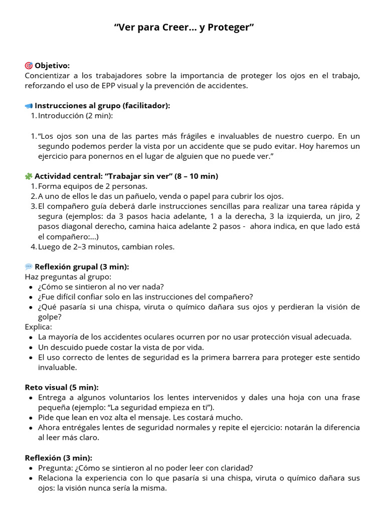 Protección ocular en el trabajo: EPP esencial | PDF