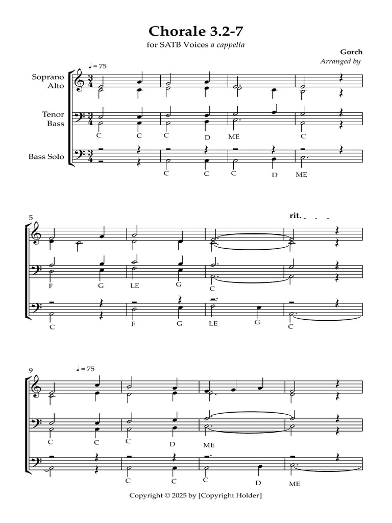 SATB A Cappella Chorale Arrangement | PDF