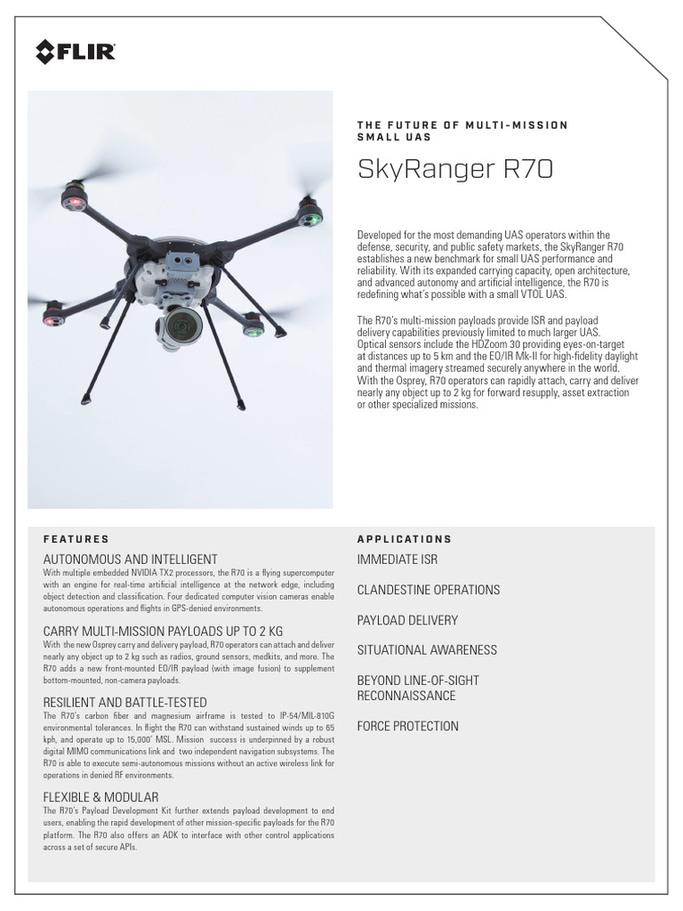 SkyRanger R70: Advanced UAS Solutions | PDF | Unmanned Aerial Vehicle ...