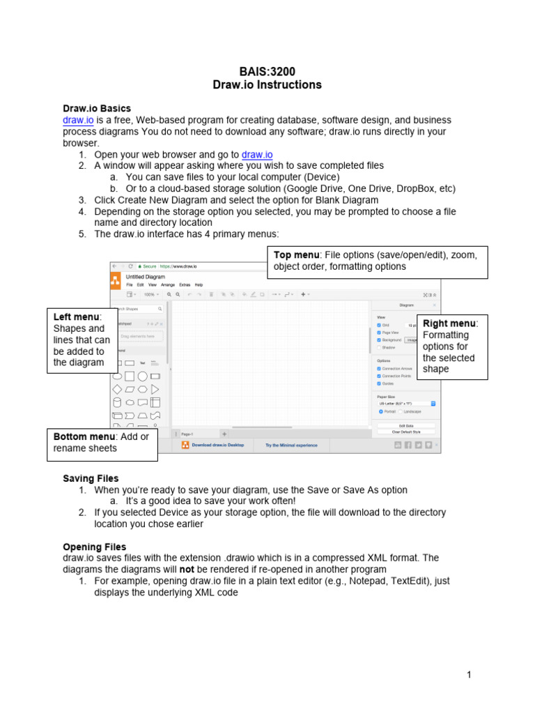 Drawio Instructions | PDF | Menu (Computing) | Computer File