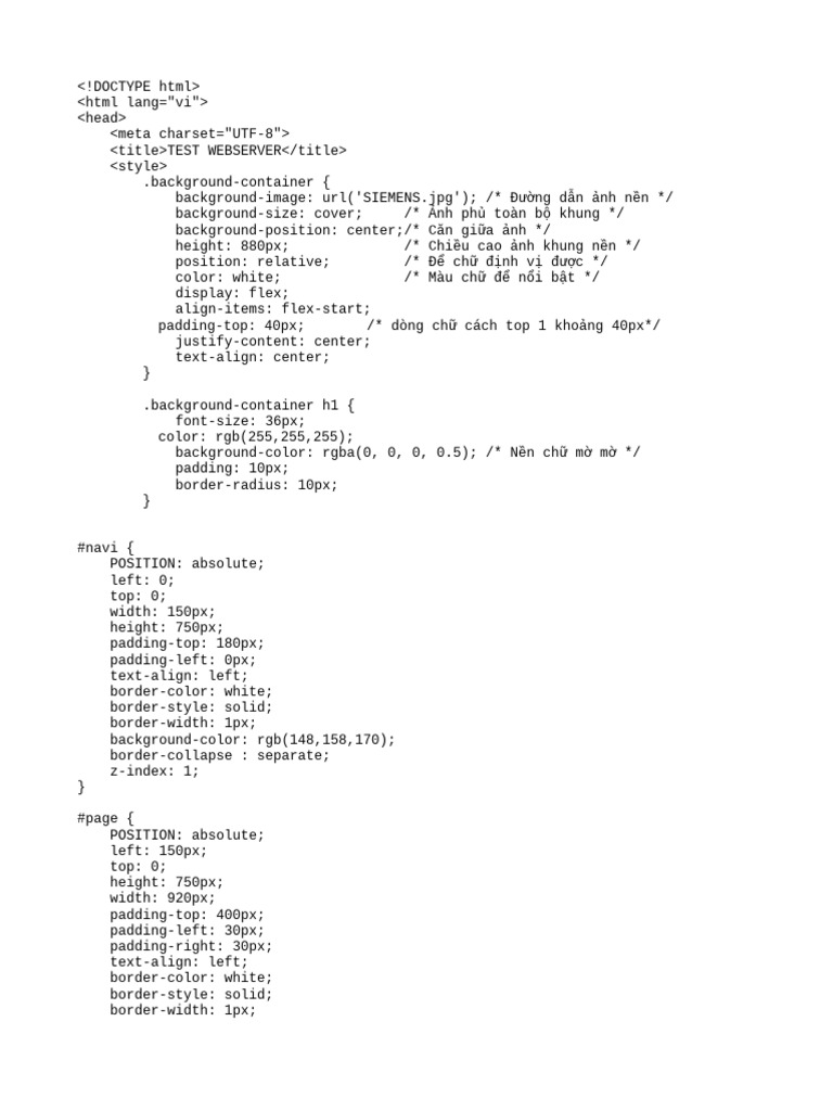 Webserver Control Interface Design | PDF