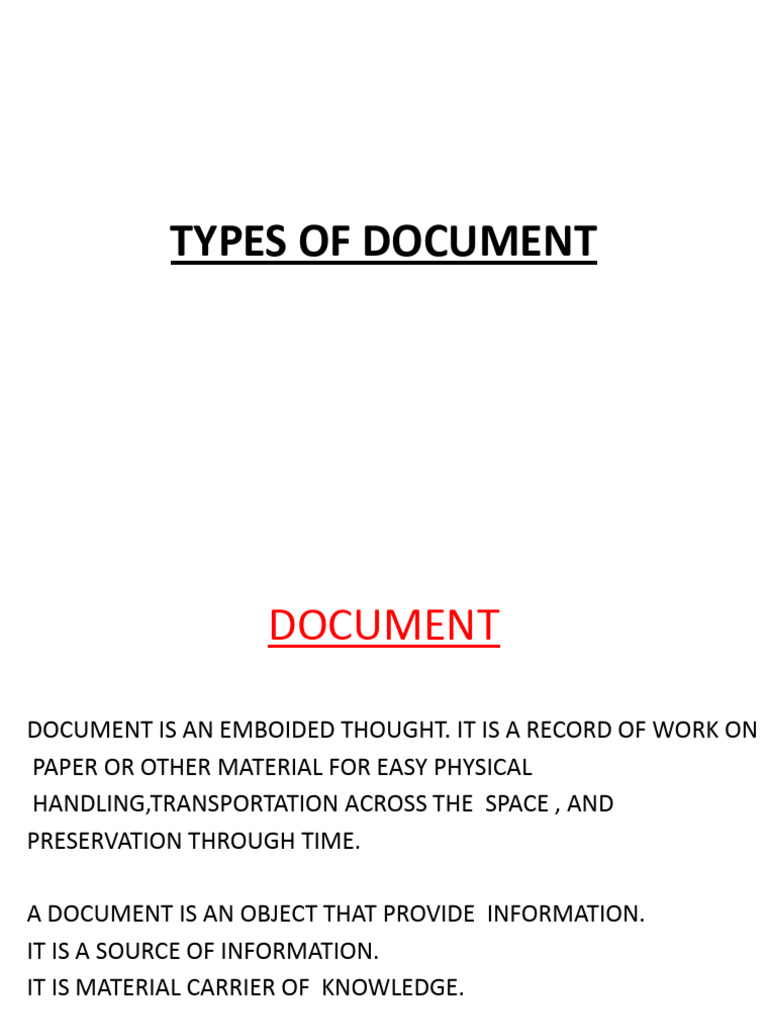 Types of Documents Explained | PDF