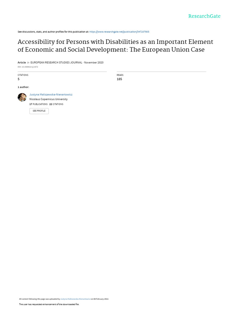 EU Accessibility for Disabled Persons | PDF | Sustainability ...
