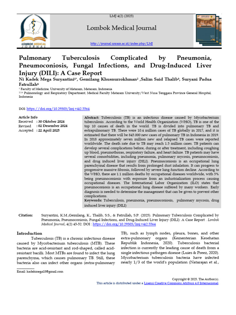 Pulmonary TB with Complications Case Report | PDF | Tuberculosis ...