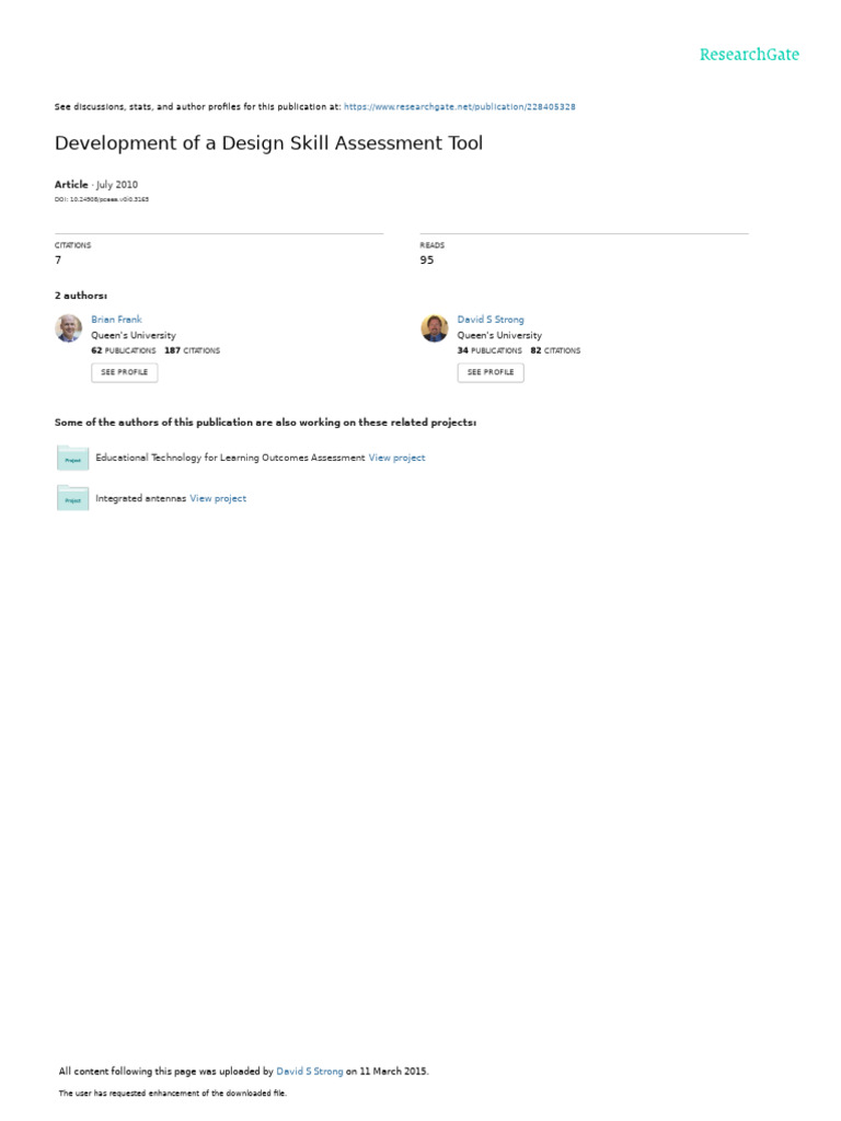 Design Skill Assessment Tool Development | PDF | Rubric (Academic ...