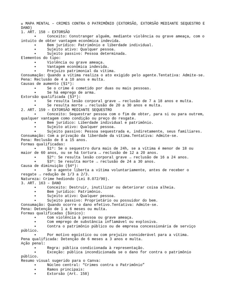 Mapa Mental 2 | PDF | Extorsão | Crimes