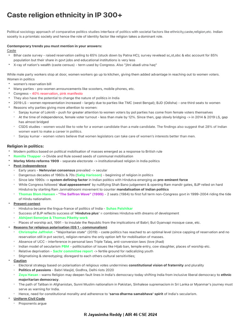 Caste Religion Ethnicity in IP | PDF | Politics Of India
