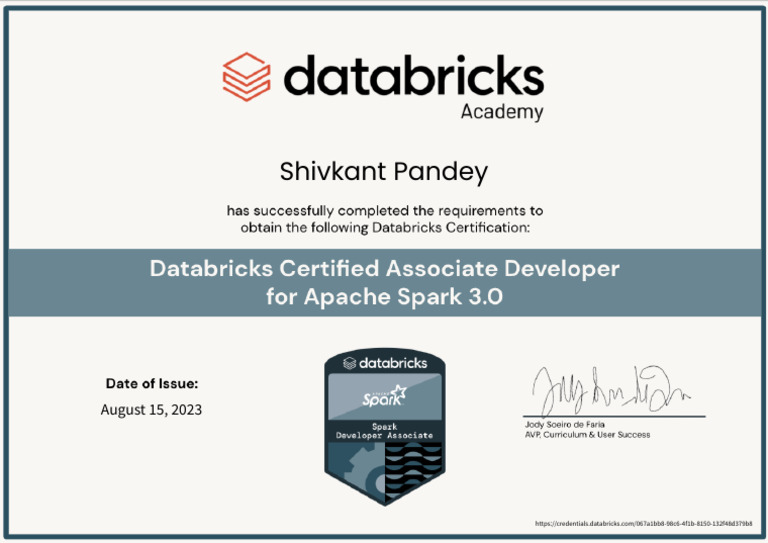 Databricks Apache Spark Certf | PDF