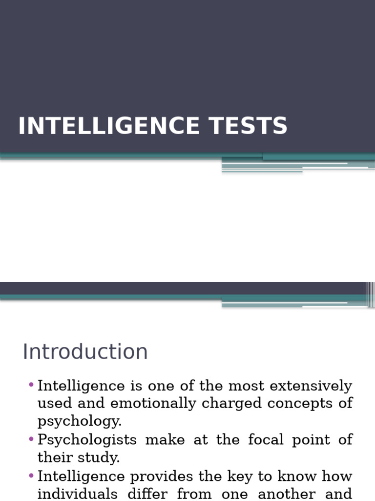 Understanding Intelligence Tests and Theories | PDF | Wechsler Adult ...