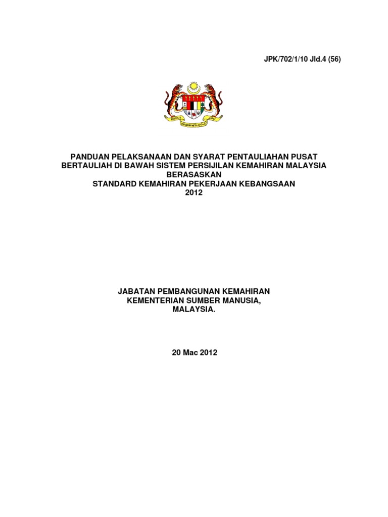 Panduan Pelaksanaan Dan Syarat Pentauliahan Pusat 