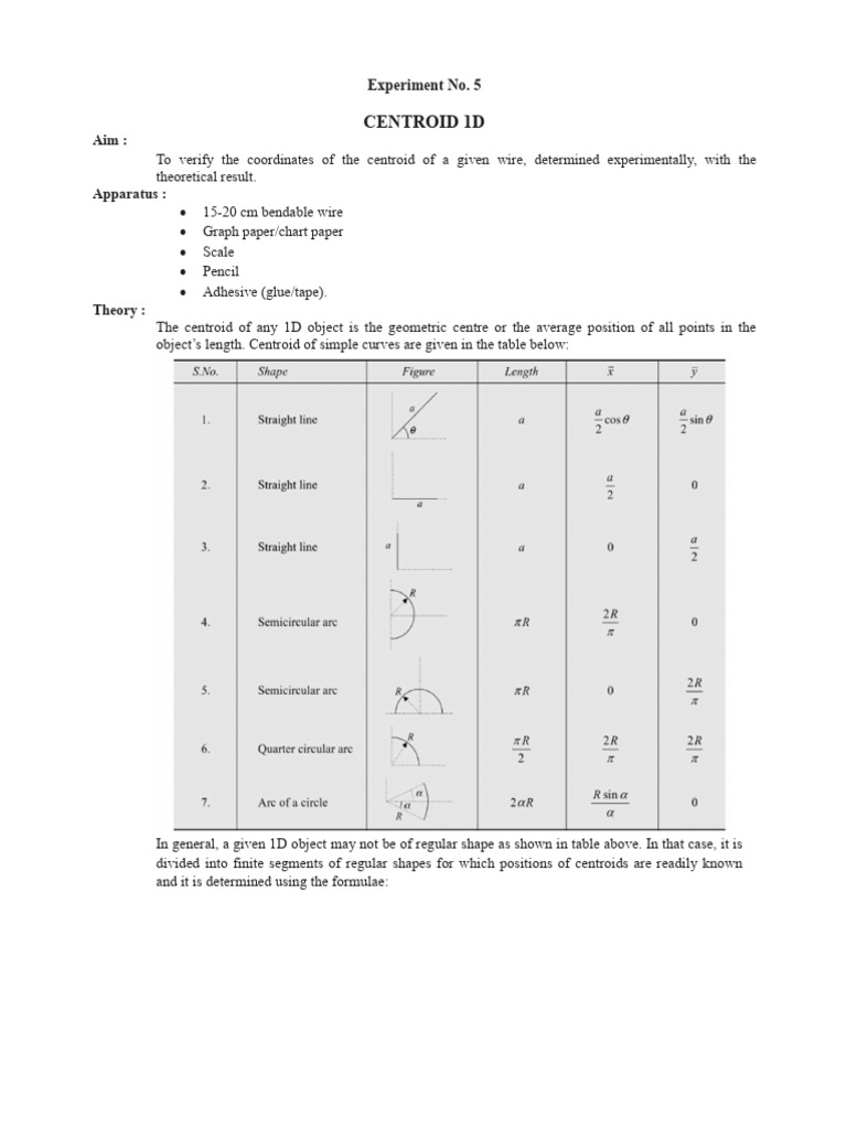 5 Centroid 1D | PDF