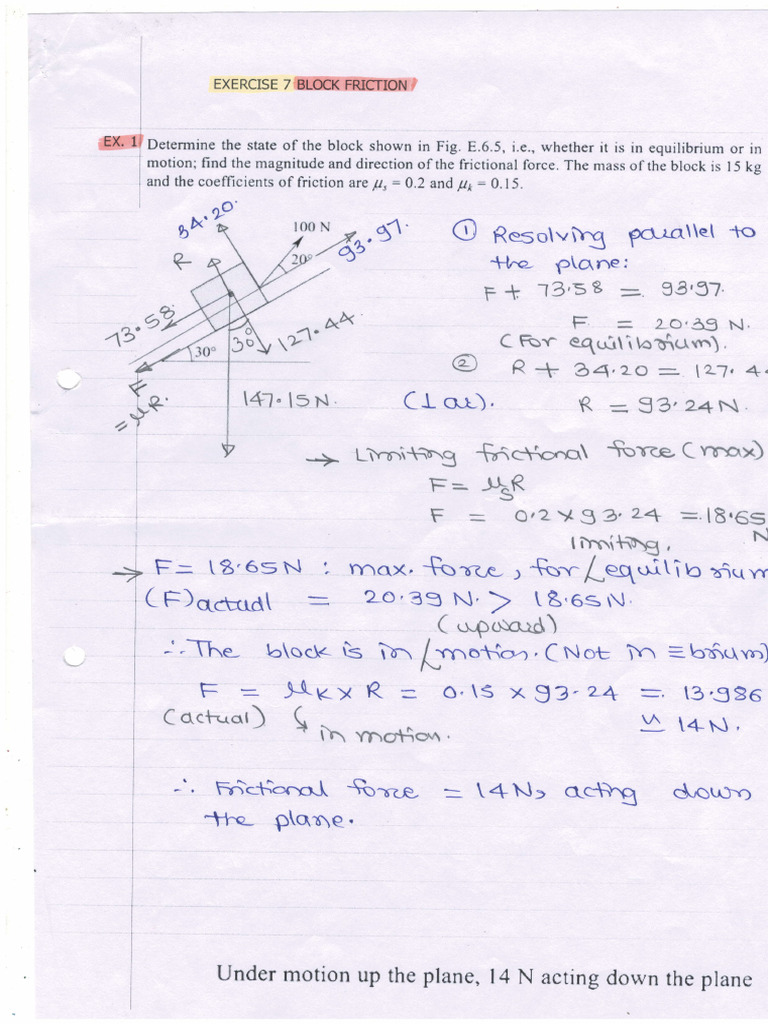 Block Friction and Equilibrium Analysis | PDF | Scientific Phenomena ...