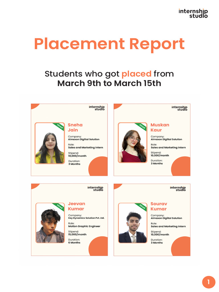 Placement Report 4 | PDF