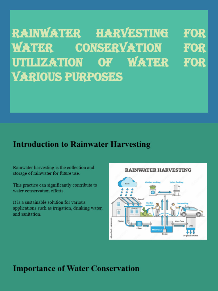 Rainwater Harvesting for Water Conservation | PDF | Water Conservation ...