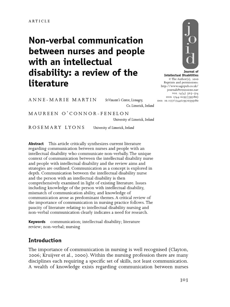 Non-Verbal Communication in Nursing Care | PDF | Communication ...