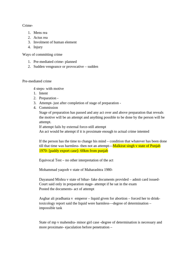 Understanding Crime: Mens Rea and Attempt | PDF | Criminal Law ...