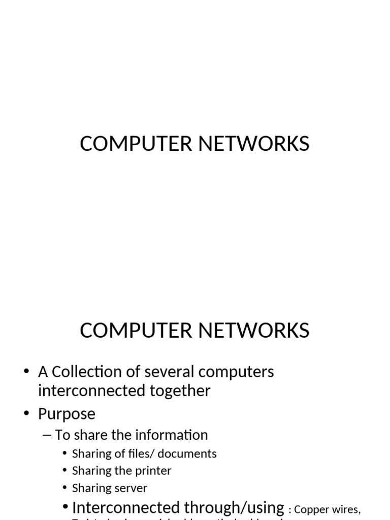 Computer Networks - Basics - Physical Layer | PDF | Transmission Medium ...