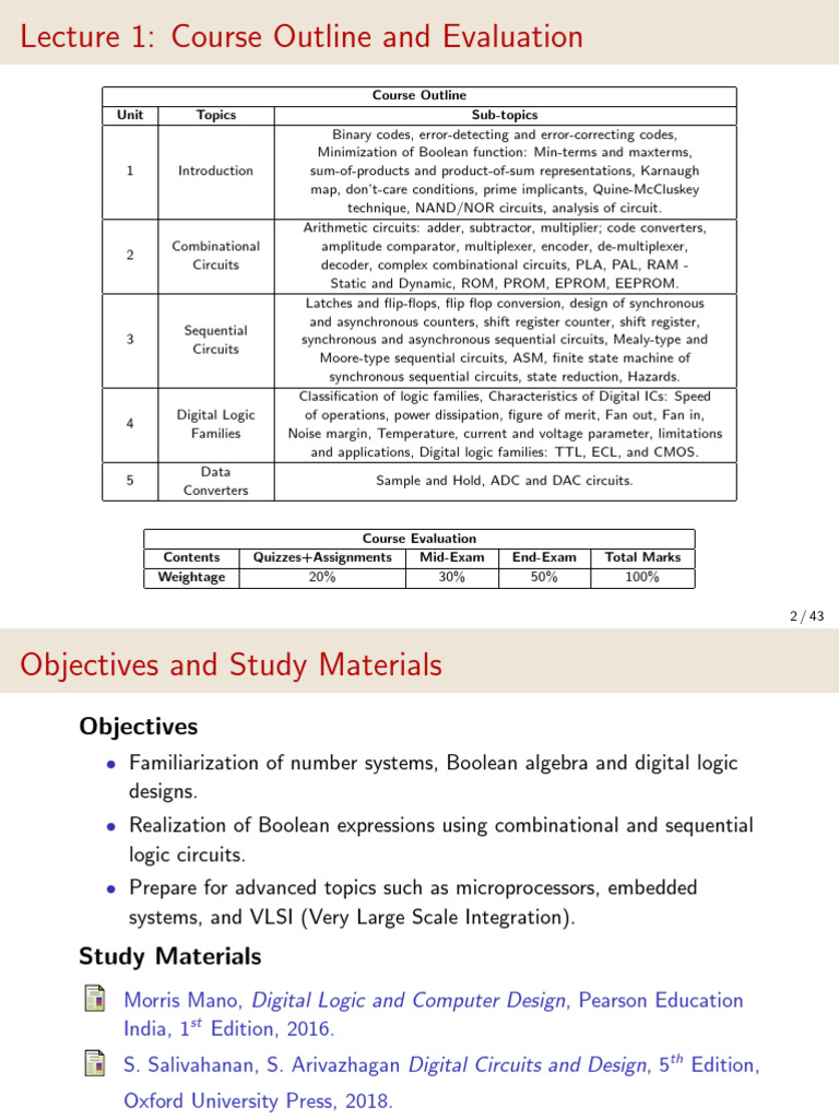 Lectures Digital Circuits and Systems SP | PDF | Boolean Algebra ...