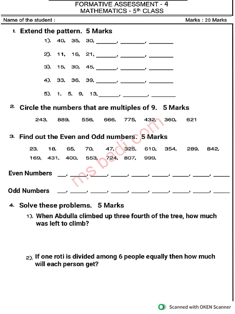 Fa4 5th Maths em | PDF