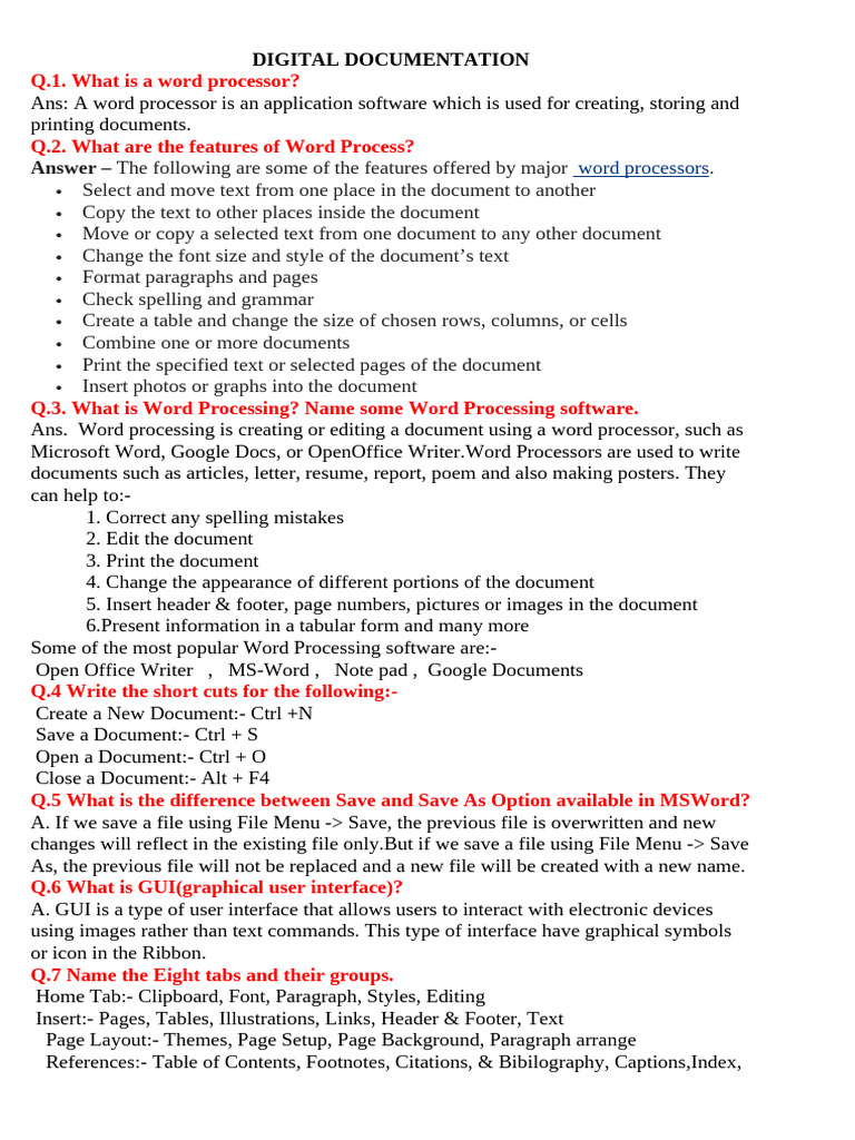 Digital Documentation | PDF | Microsoft Word | Word Processor