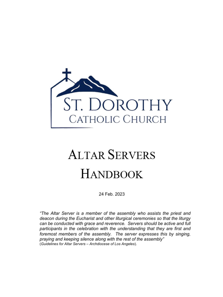Altar Server Guidelines Handbook | PDF | Mass (Liturgy) | Eucharist