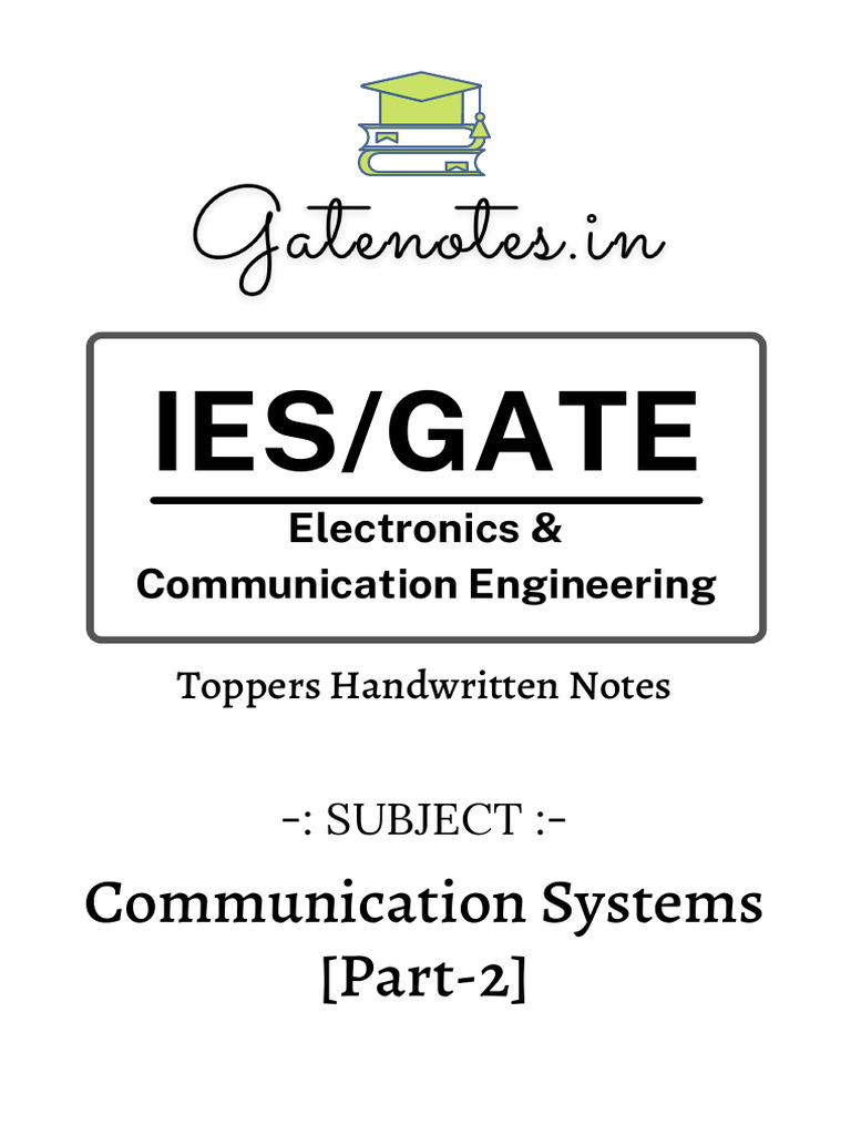IES GATE ECE Communication Systems [PART 2] | PDF