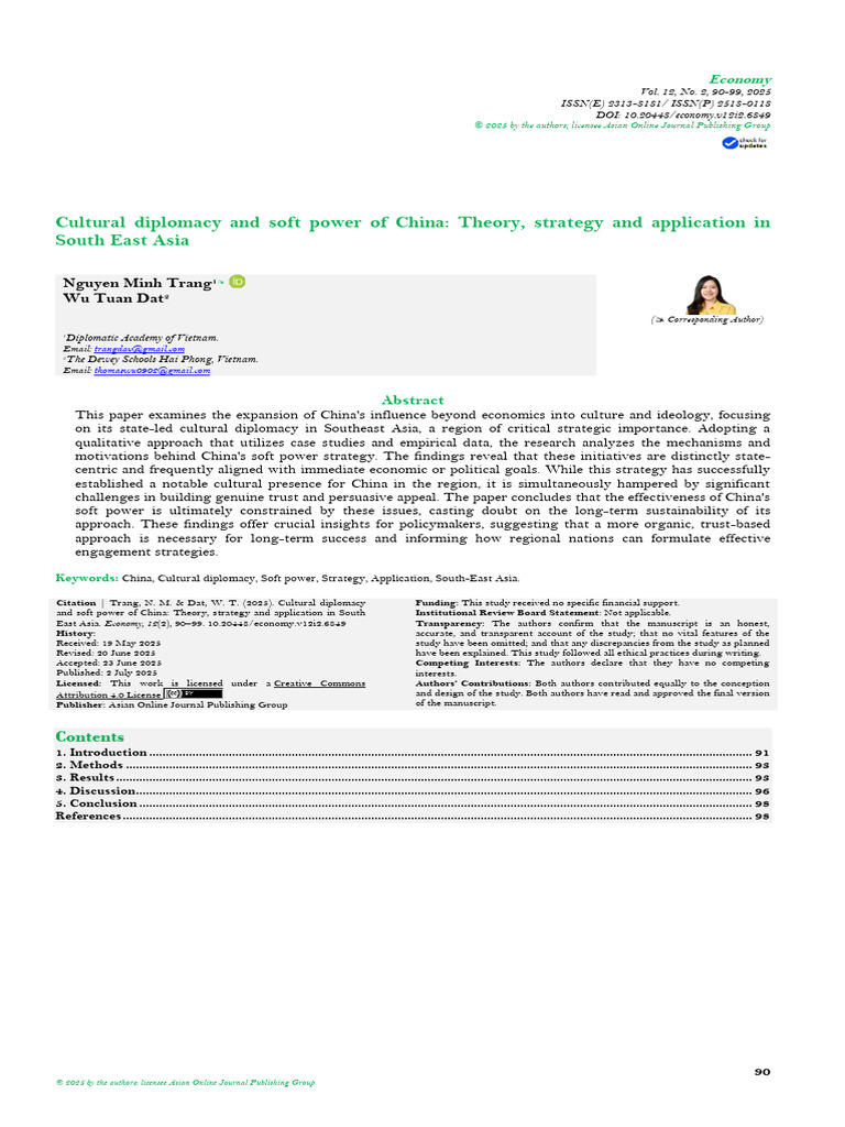 China's Cultural Diplomacy in SEA | PDF | Soft Power | China