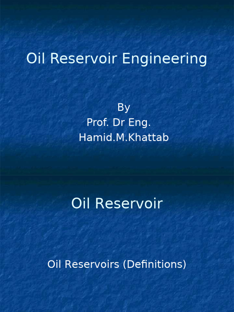 Oil Reservoir Engineering Fundamentals | PDF | Porosity | Chemical ...
